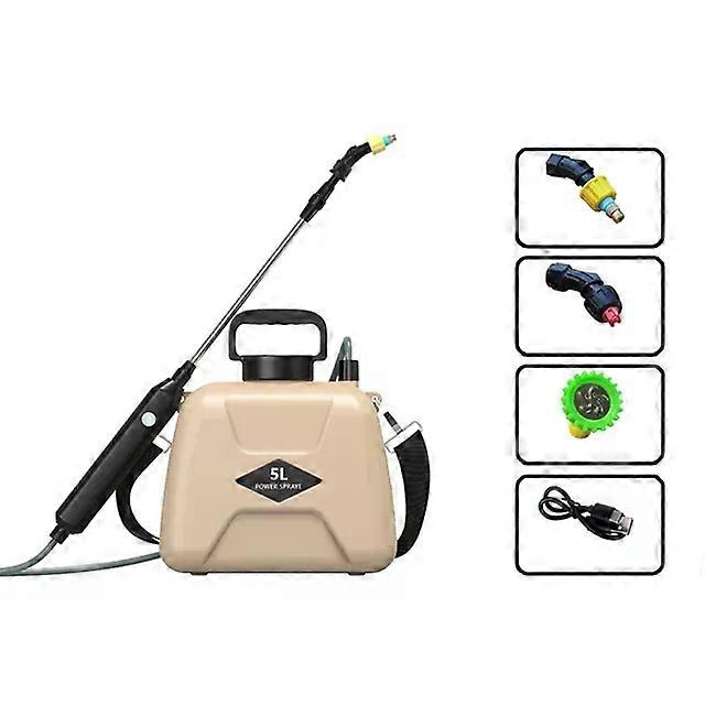 5L Electric Sprayer USB Rechargeable Handheld Sprayer Bottle 2 Modes Telescopic Handle with Shoulder Strap Garden Watering Tool