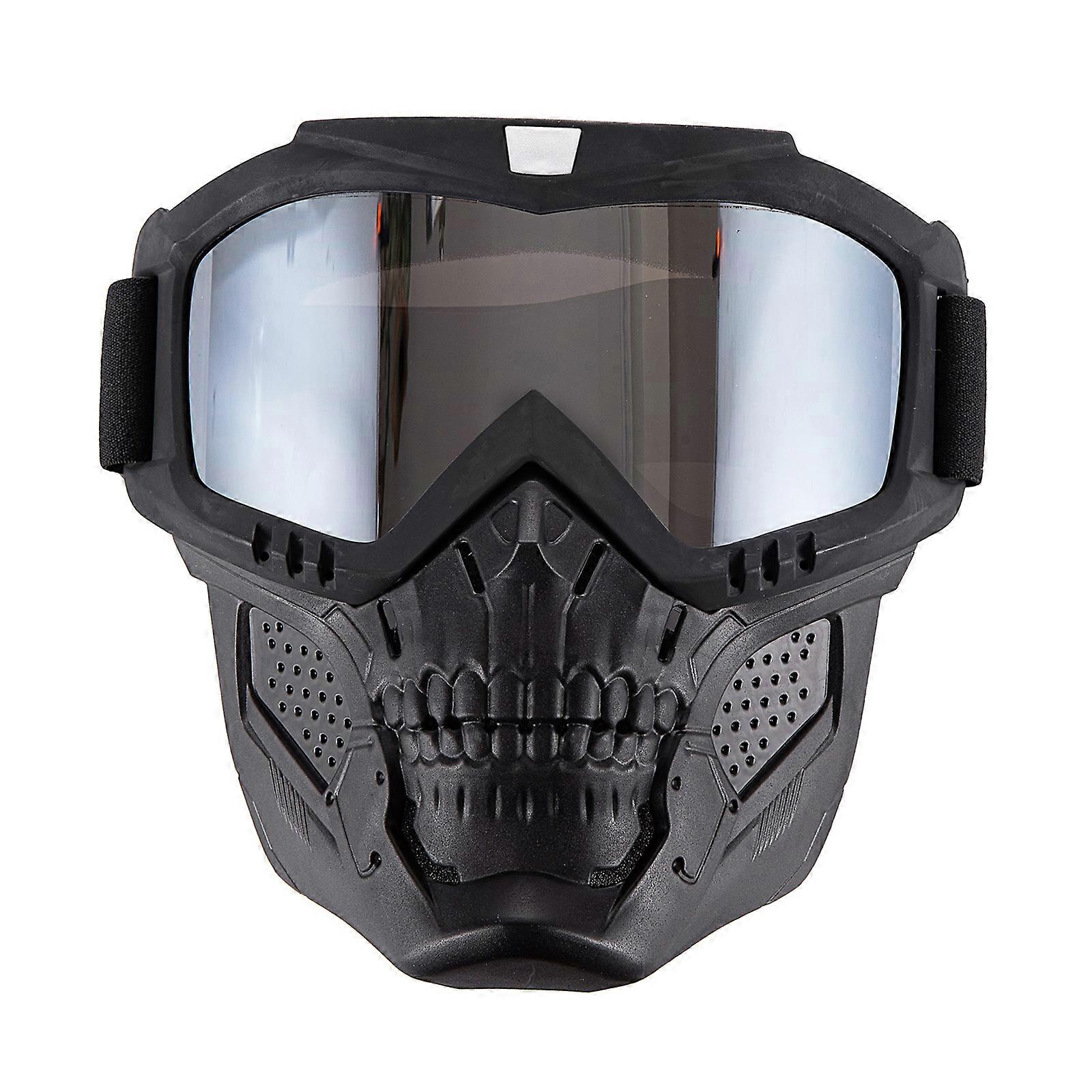 Motorcycle Goggles Mask Detachable, Windproof Motocross Helmet Face Mask Anti UV for Riding Skiing Snowmobile