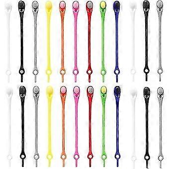 24pcs Lazy Laces, lacci elastici impermeabili senza lacci, bambini e adulti senza lacci, scarpe da corsa portatili lacci in silicone, colorato-Yvan
