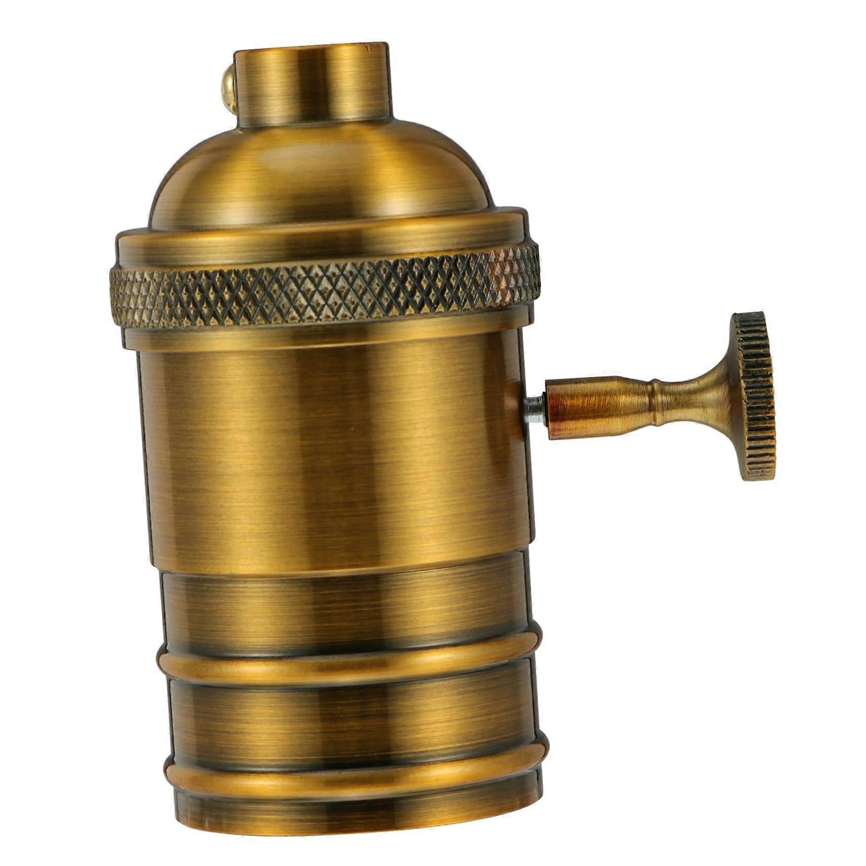 2pcs Vintage Brass Lamp Holder with Dimmer, Retro Style Socket for Pendant Lighting and Bulb Compatibility
