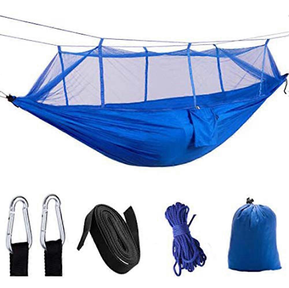 Camping Hammock with Double Capacity 440 LBS, Nylon Material, Dark Blue, Travel and Garden Use, Recreational Outdoor Swing