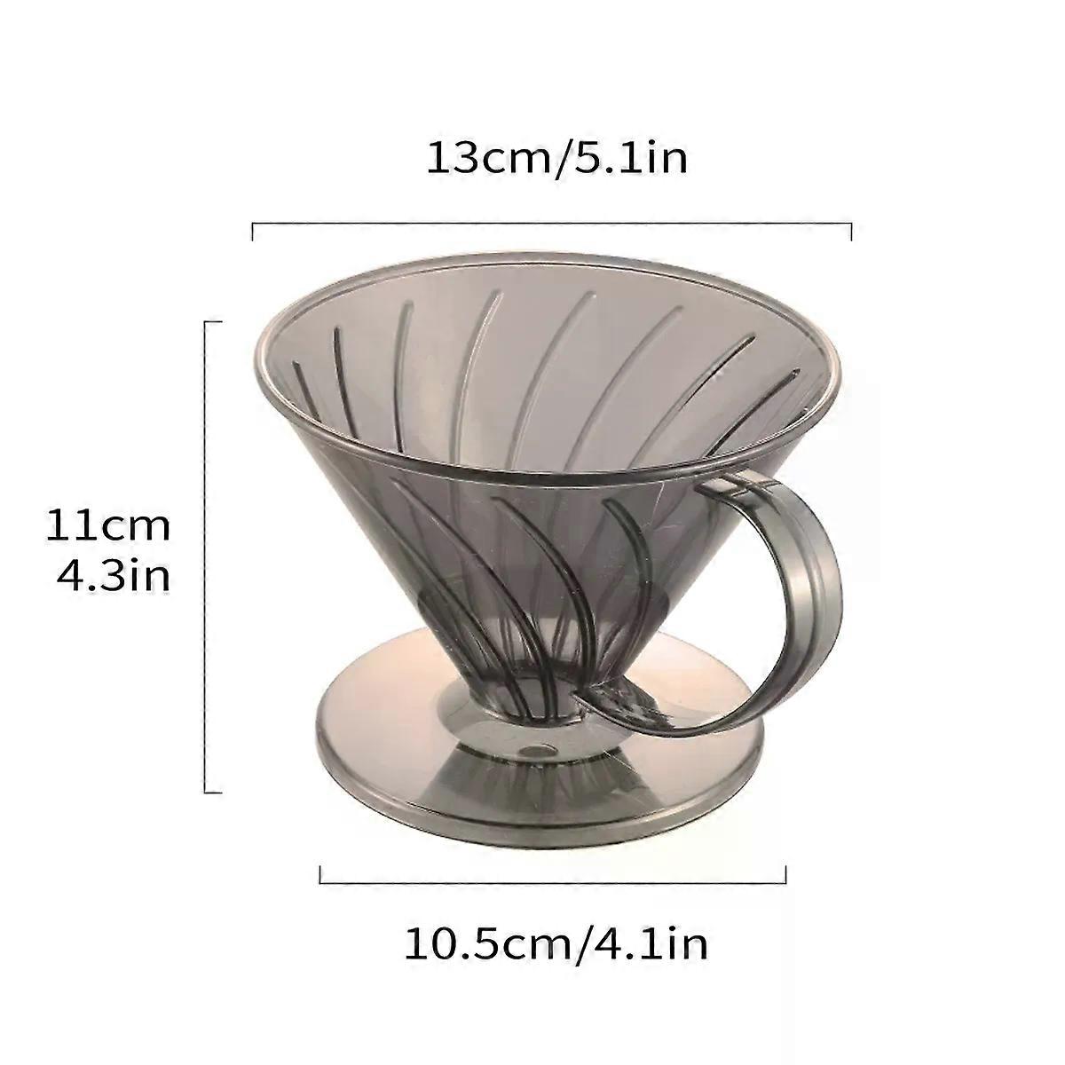 Leeseph Plastic Coffee Dripper Pour Over Coffee Maker Coffee Dripper Filter Cup Reusable Coffee Filter Cone Drip Cup compatible for Home