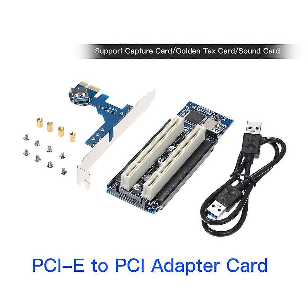 PCI-E to Adapter PCI-E to Dual PCI Slot Expansion Support Capture Card/Golden Tax Card/Sound Card