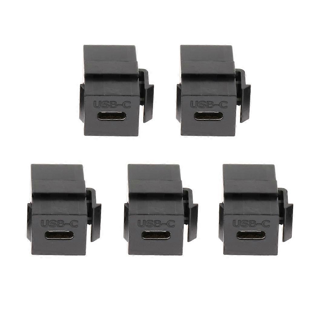 5Pack USB C Type C Connector Keystone for Wall Plate Outlet Panel Black