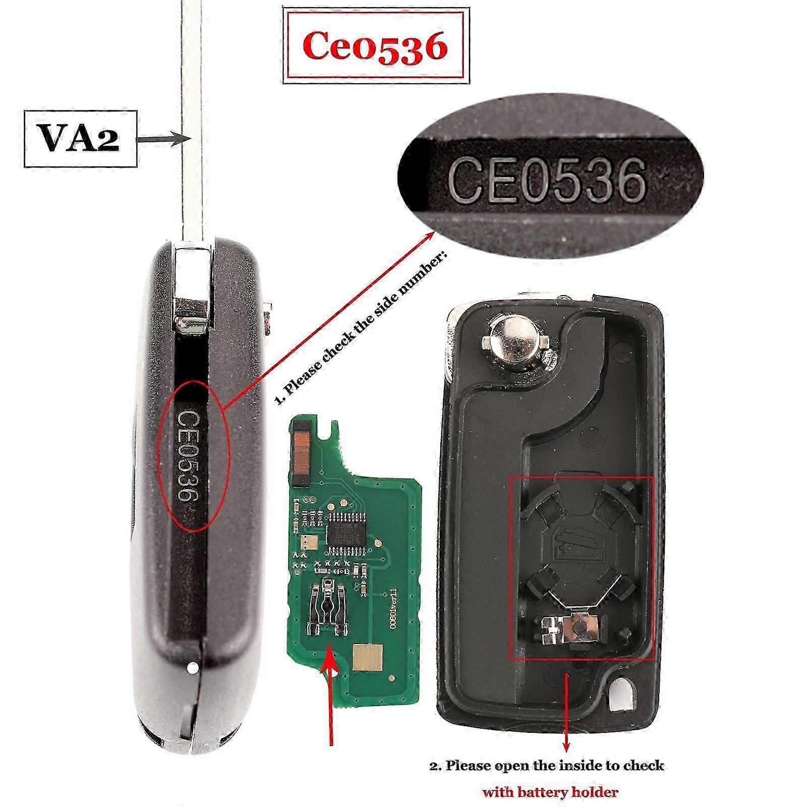 suitable for 2 Buttons Remote Car Key ASK/FSK 434Mhz For Citroen C4 C5 C6 C8 Xsara Picasso For Peugeot 107 207 307 308 CE0536/0523-YI  WU  CHUN  HUI