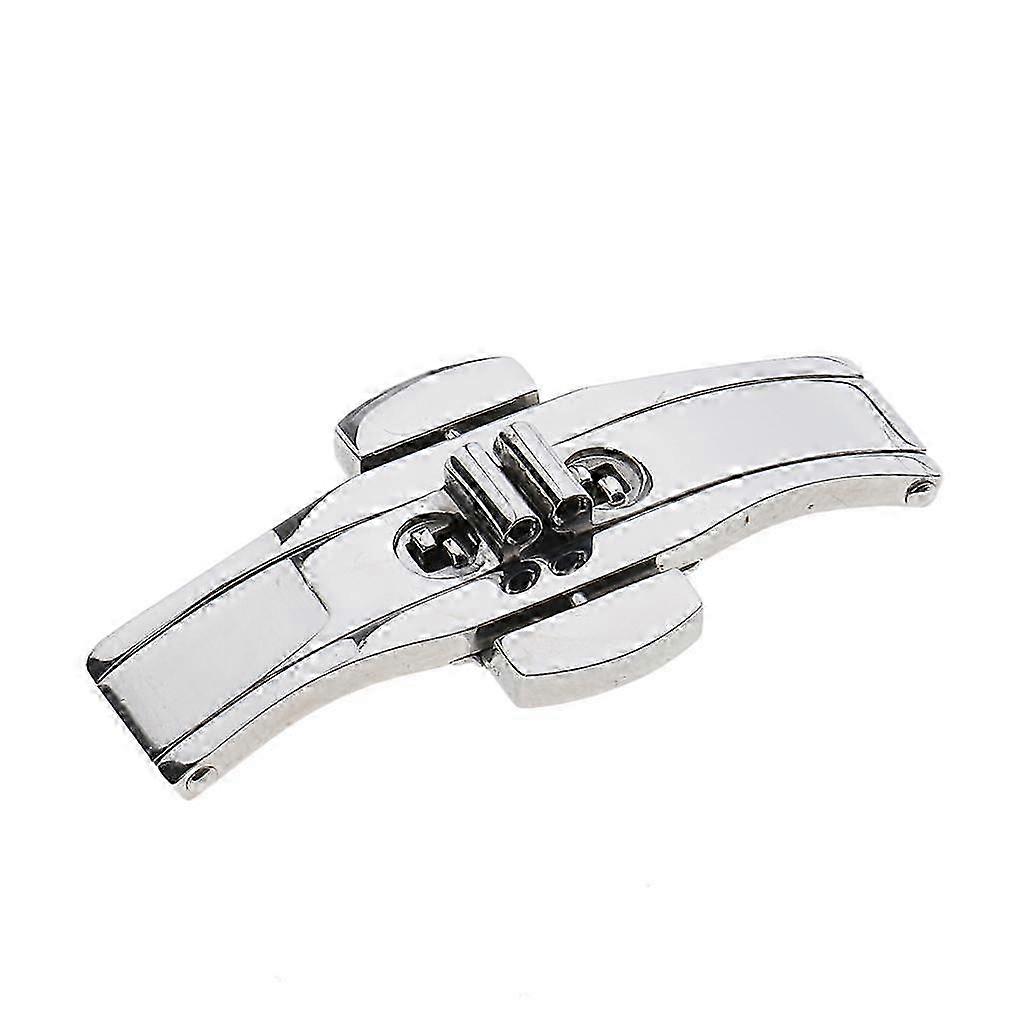 Stainless Steel Butterfly Deployment Clasp with Push Button & Spring Bars