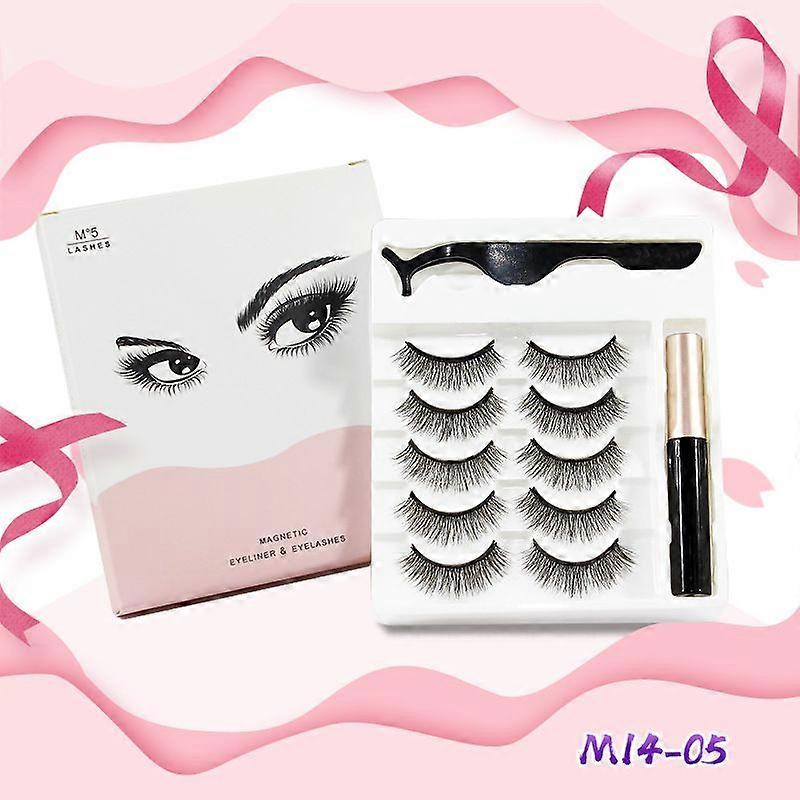 CX Eyelashes with Magnetic Eyeliner Kit10 Pairs Upgraded 3D Magnetic Eyelashes Kit Tweezers & 2 Tubes of Magnetic Eyeliner Reusable No Glue M01-5