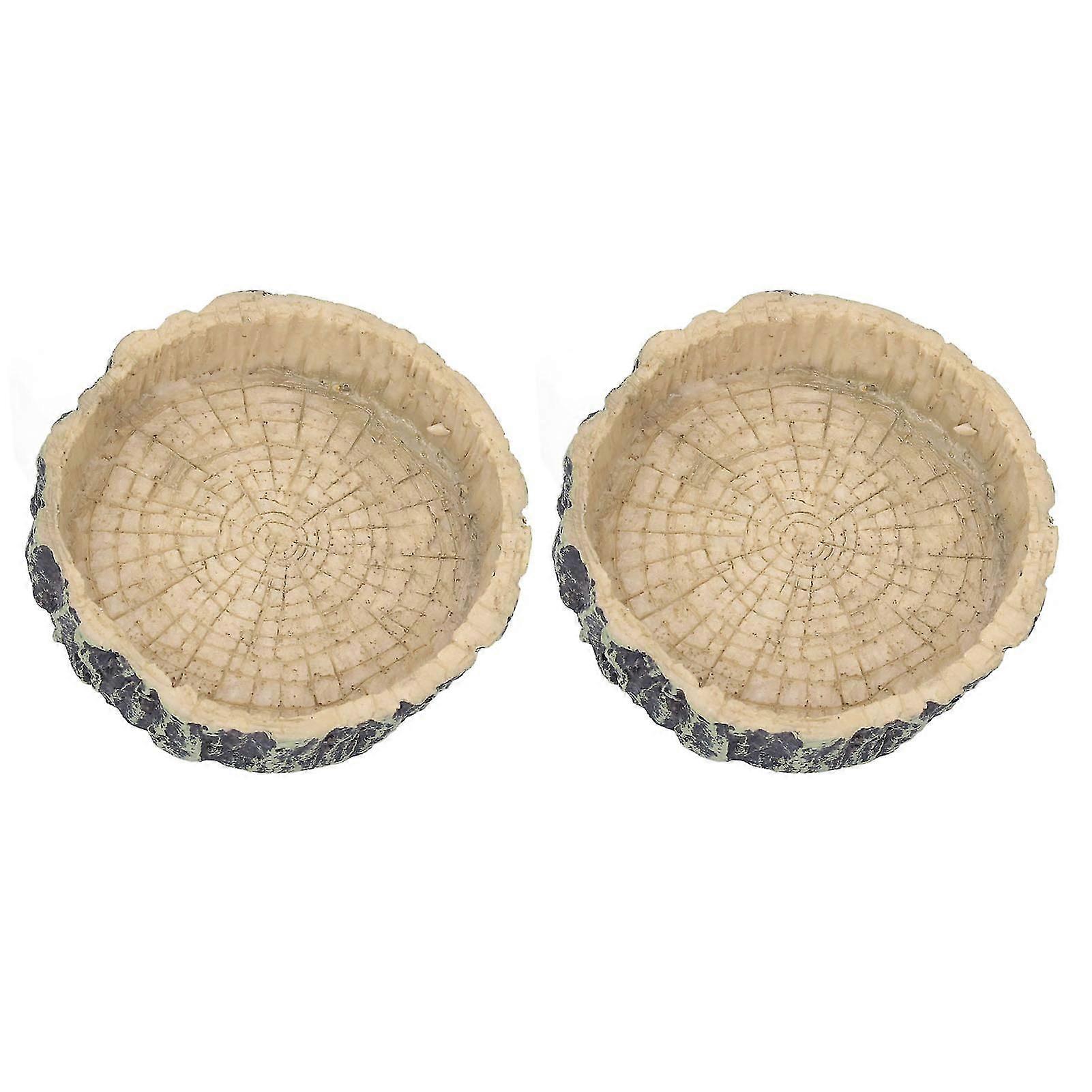 2Pcs Reptile Water Dish Lizard Food Bowl Feeding Tool for Small Pets Tortoise Gecko Spider s