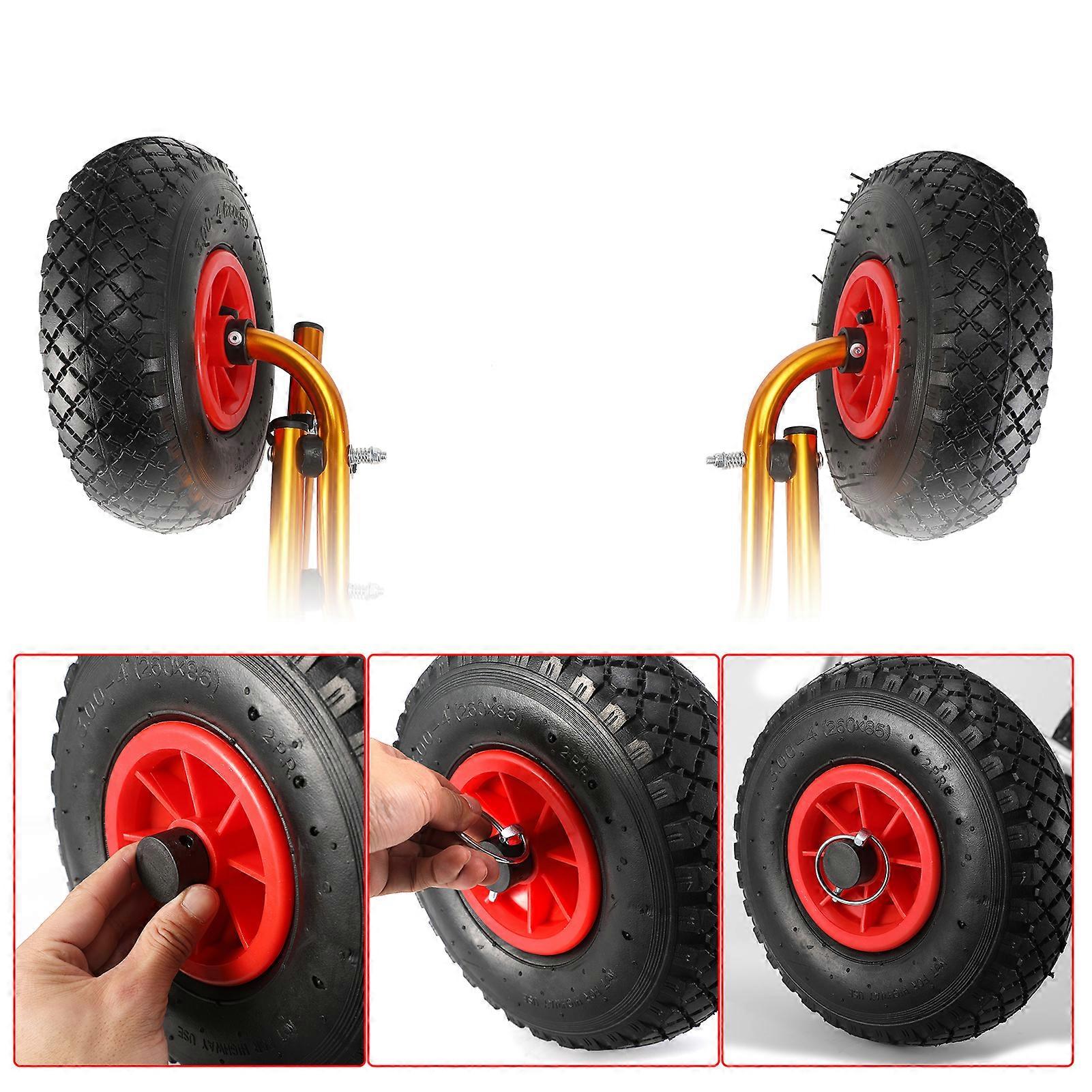 Canoe Cart Portable Foldable Easy Assembly Aluminum Rubber Kayak Trolley Kayak Accessories Carrier Dolly with Solid PU Tires