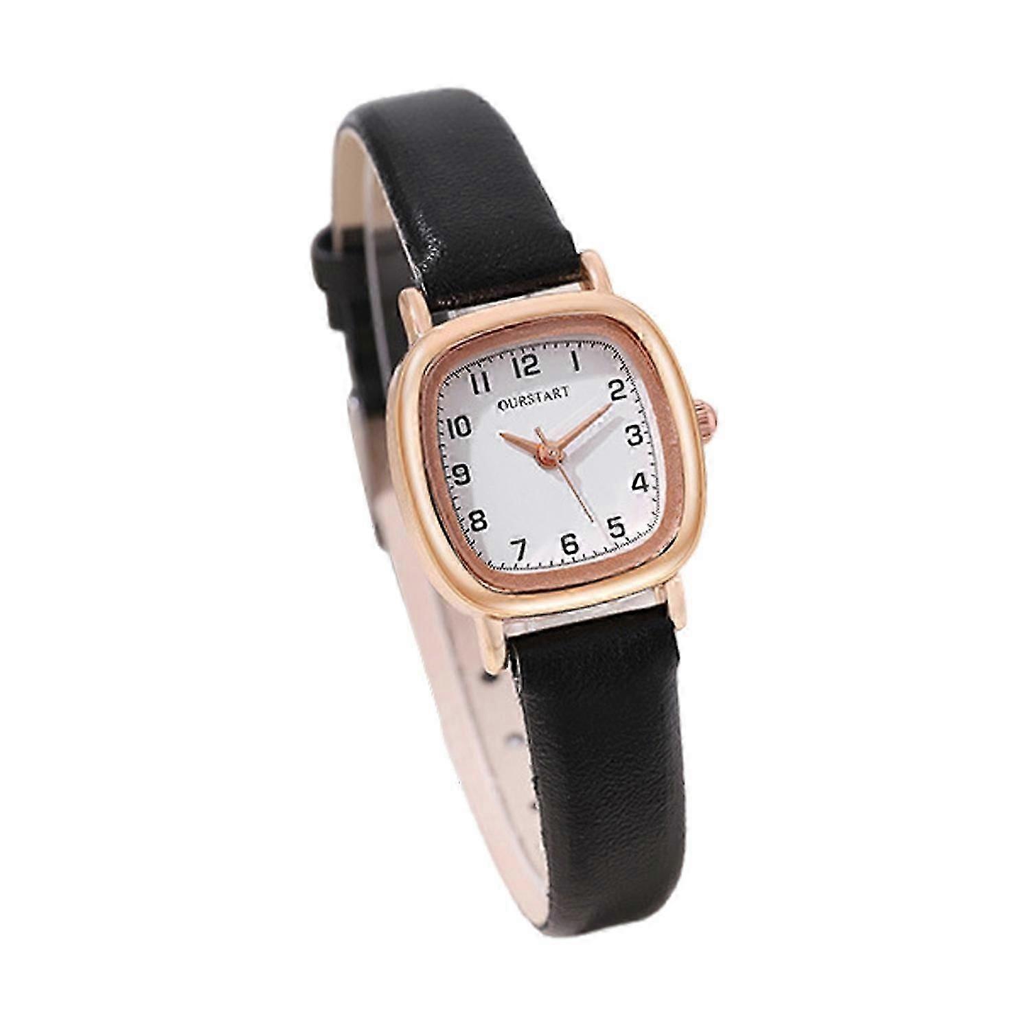Quartz Watch Square Dial Adjustable Faux Leather Strap No Delay Time-checking High Accuracy