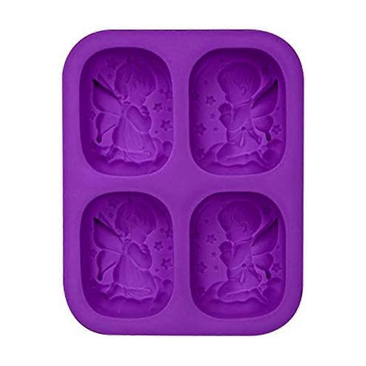 Zeepvorm, 3D Angel Mold met 4 holtes Zelfgemaakte zeepvorm