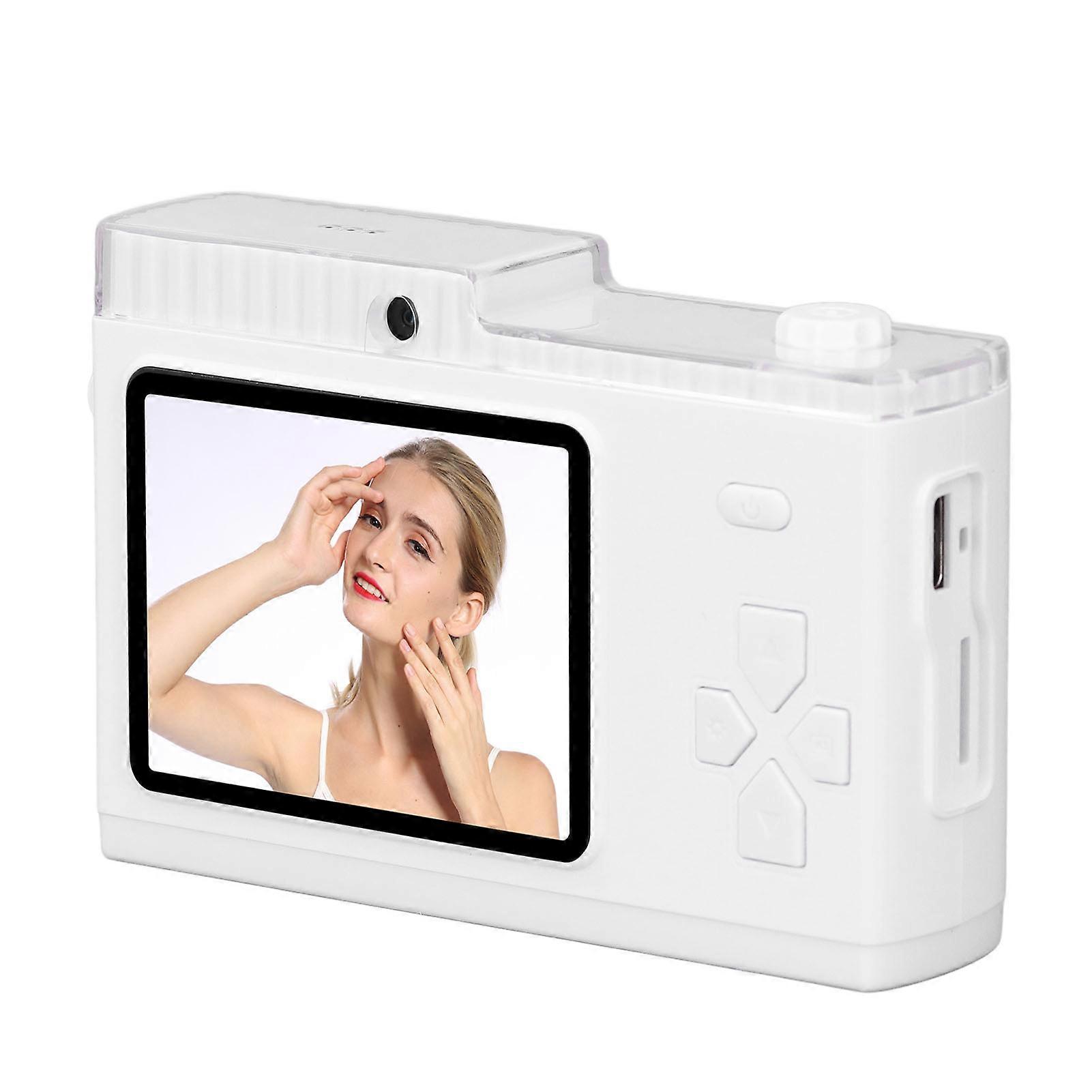 Digital Camera with Front and Rear Dual Lenses 48MP 1080P HD 8x Digital Zoom Autofocus Pocket Compact Camera with 2.4 Inch Screen for Travel White 