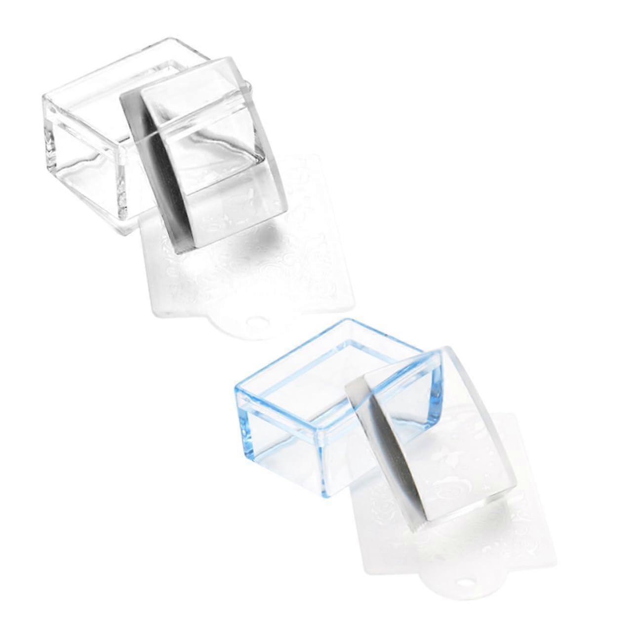 Nail Stamper Set 2pcs Square Manicure Nail Art Stampers DIY Tools for Nail Designs and Patterns
