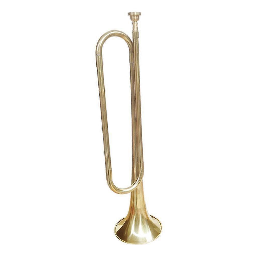 BB Bugle Τρομπέτα Ιππικού με Γάντια, Κίτρινο, Ορείχαλκος, 47 cm, για Αρχάριους, Παιδικό Πάρτυ, Εύκολο να Παίξει,