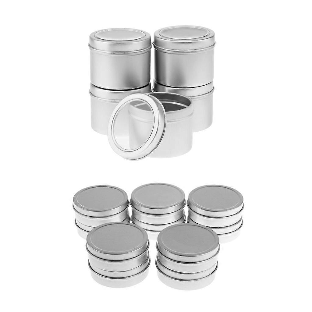 15pcs 2Empty Cosmetic Pots Lip Balm Container Jar Small Powder Silver