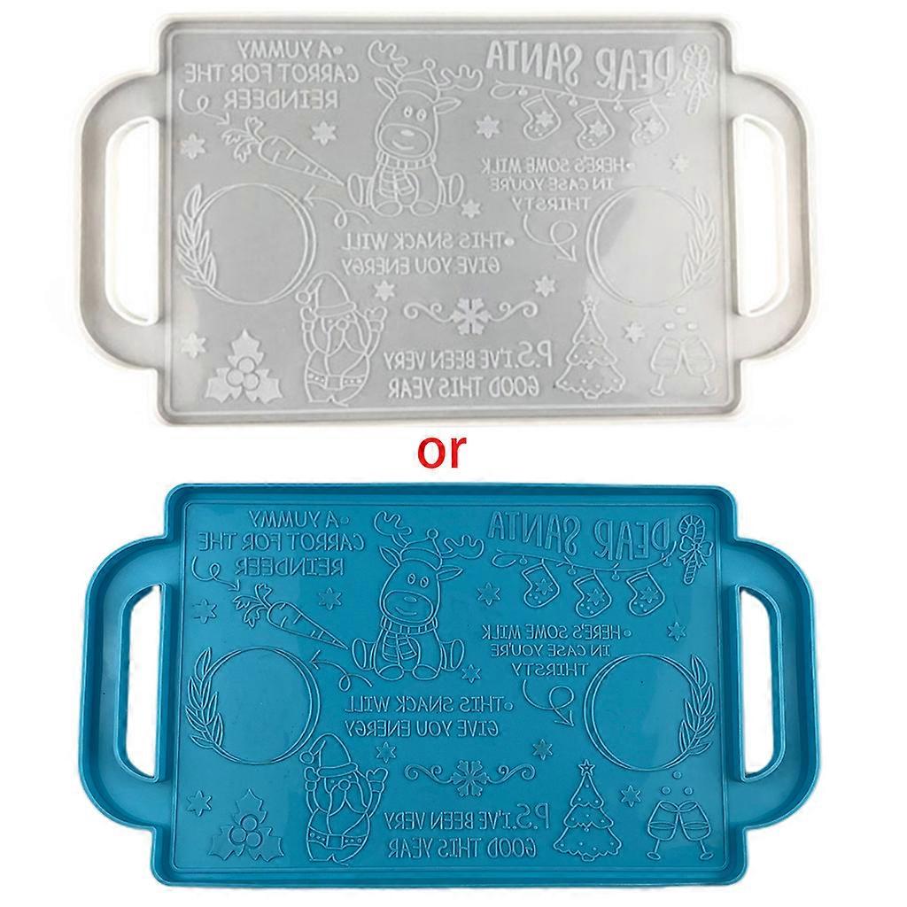 عيد الميلاد صينية الايبوكسي الراتنج العفن عيد الميلاد الفاكهة وجبة خفيفة تقديم لوحة سيليكون العفن