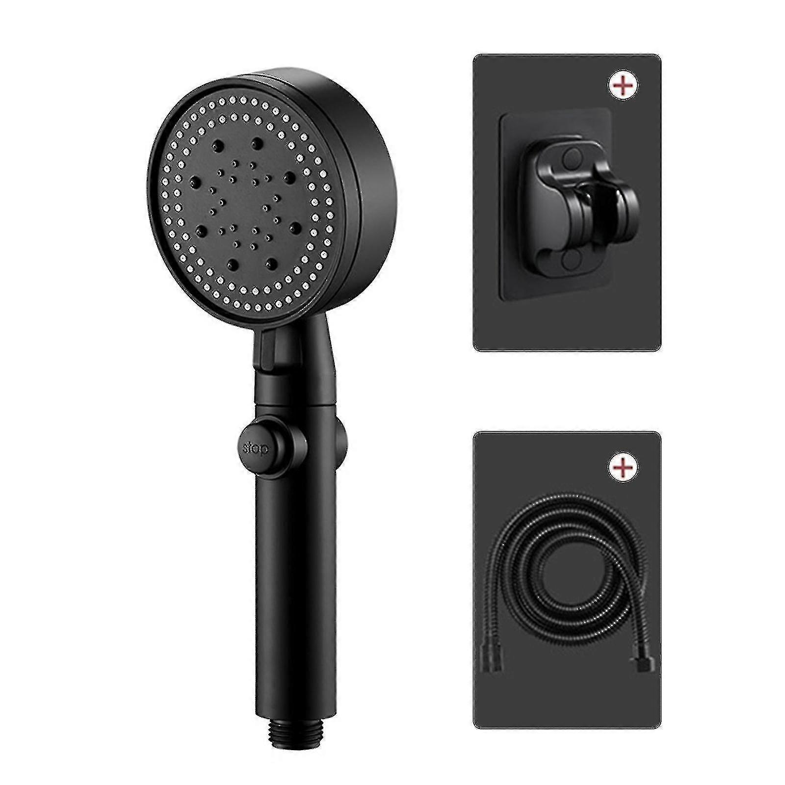 Multi-Function High Pressure Shower Head 5 Modes with On/Off Switch - Black