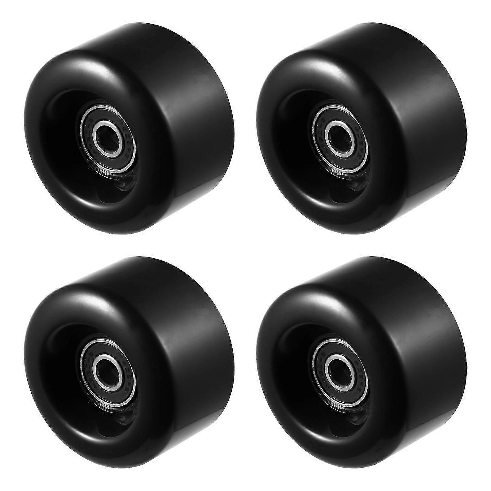 4 Pcs Inline Hockey Wheels 5.8X3.3CM Black Roller Skating Accessories