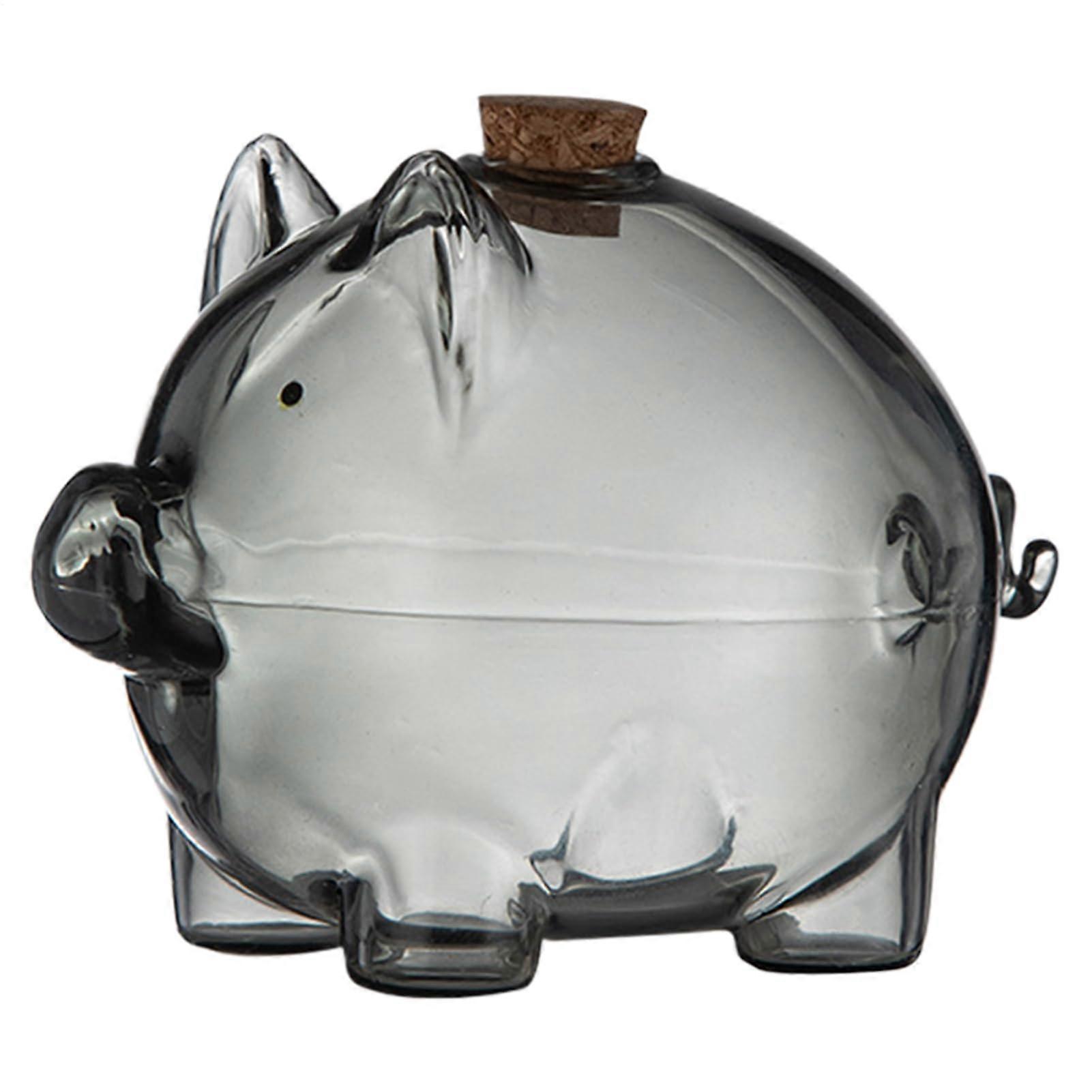 Glas Jar Coin Bank, Glass Coin Bank Nice Money Saving Box Clear Gold Bean Container