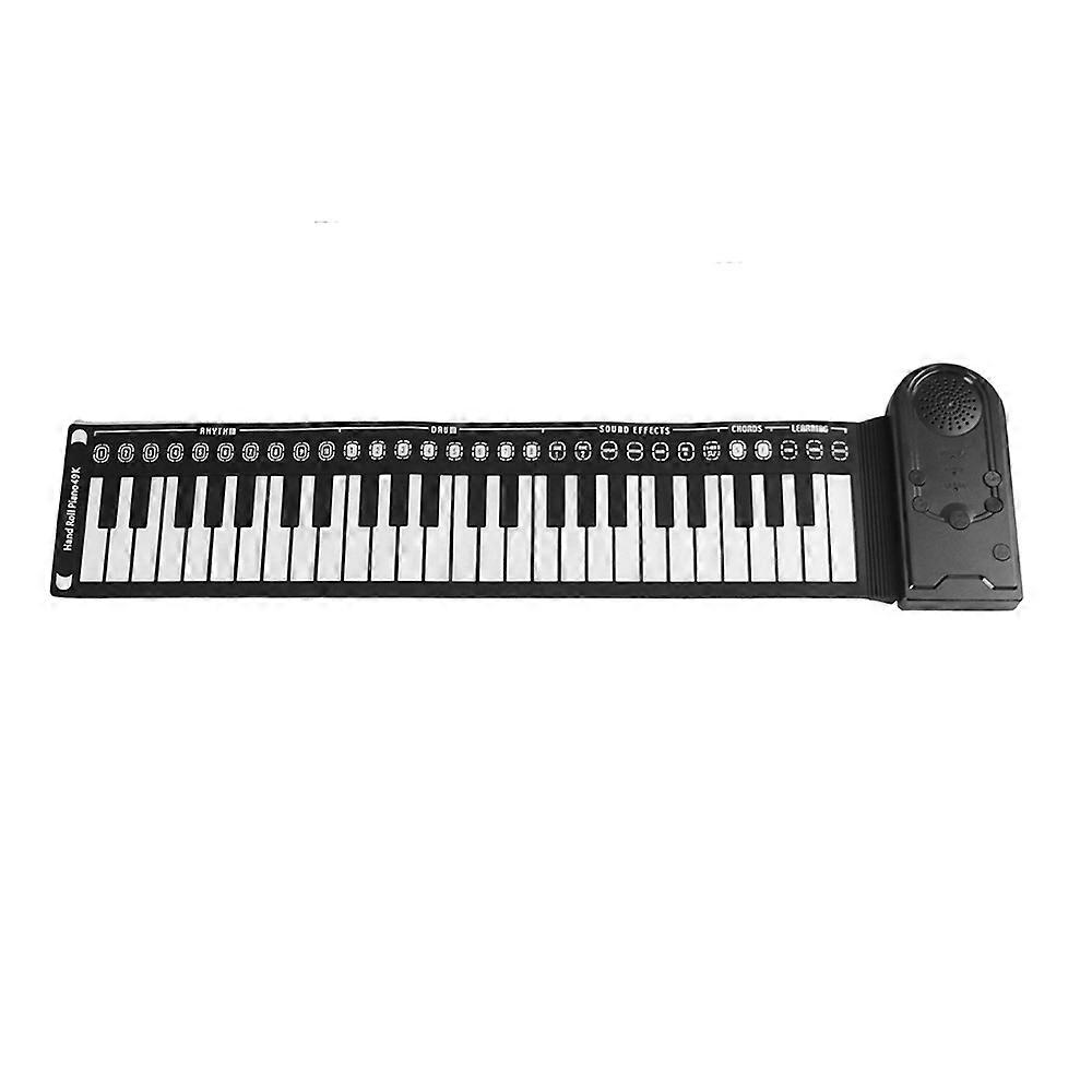 49 Keys Roll Up Piano Foldable Portable Hand Roll Piano with Built-in Loudspeaker for Kids/Adults/Beginners