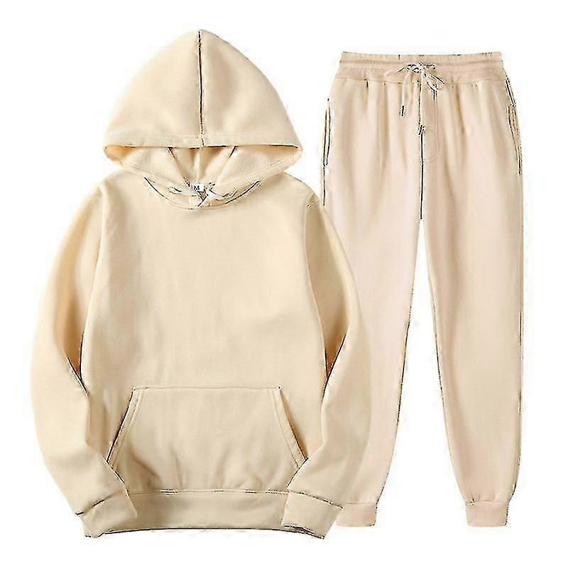 Hombres sudaderas con capucha de color sólido sudadera sudadera lana deportivo conjunto con capucha jogger sets-mxbc