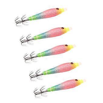 5 Pcs Luminosamente Soprando Tubo Iscas de Pesca Squid Jigs Gancho Iscas de Pesca