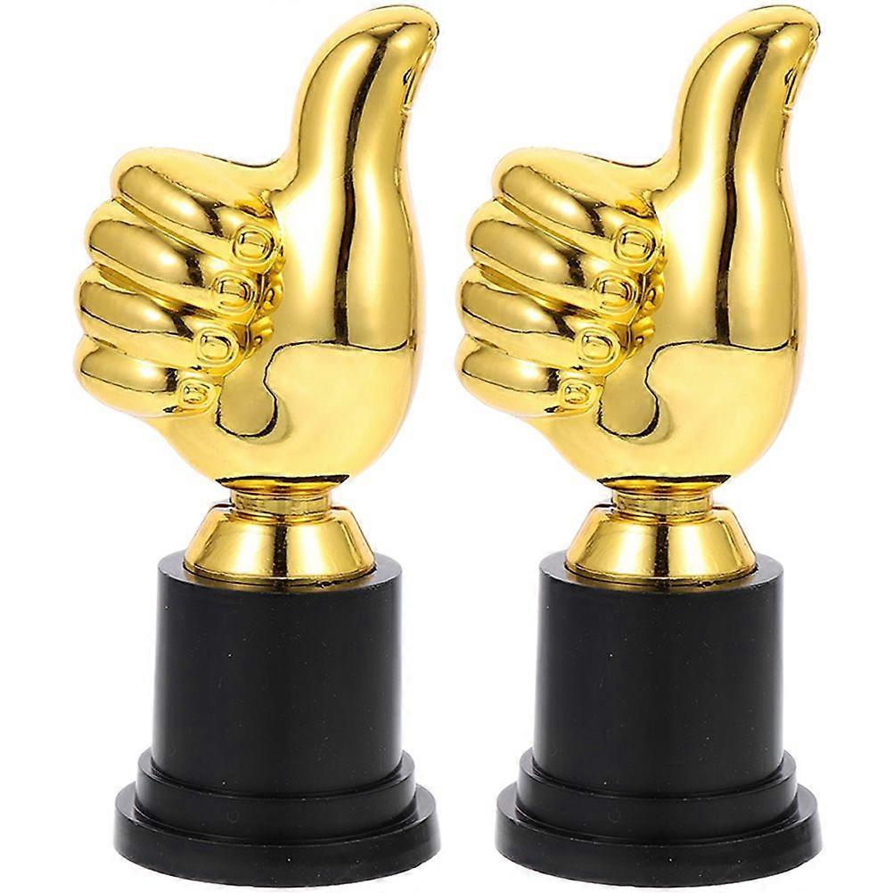 2pcs Thumb Trophy Competition Trophy Decorative Trophy Decor Kindergarten Trophy Model