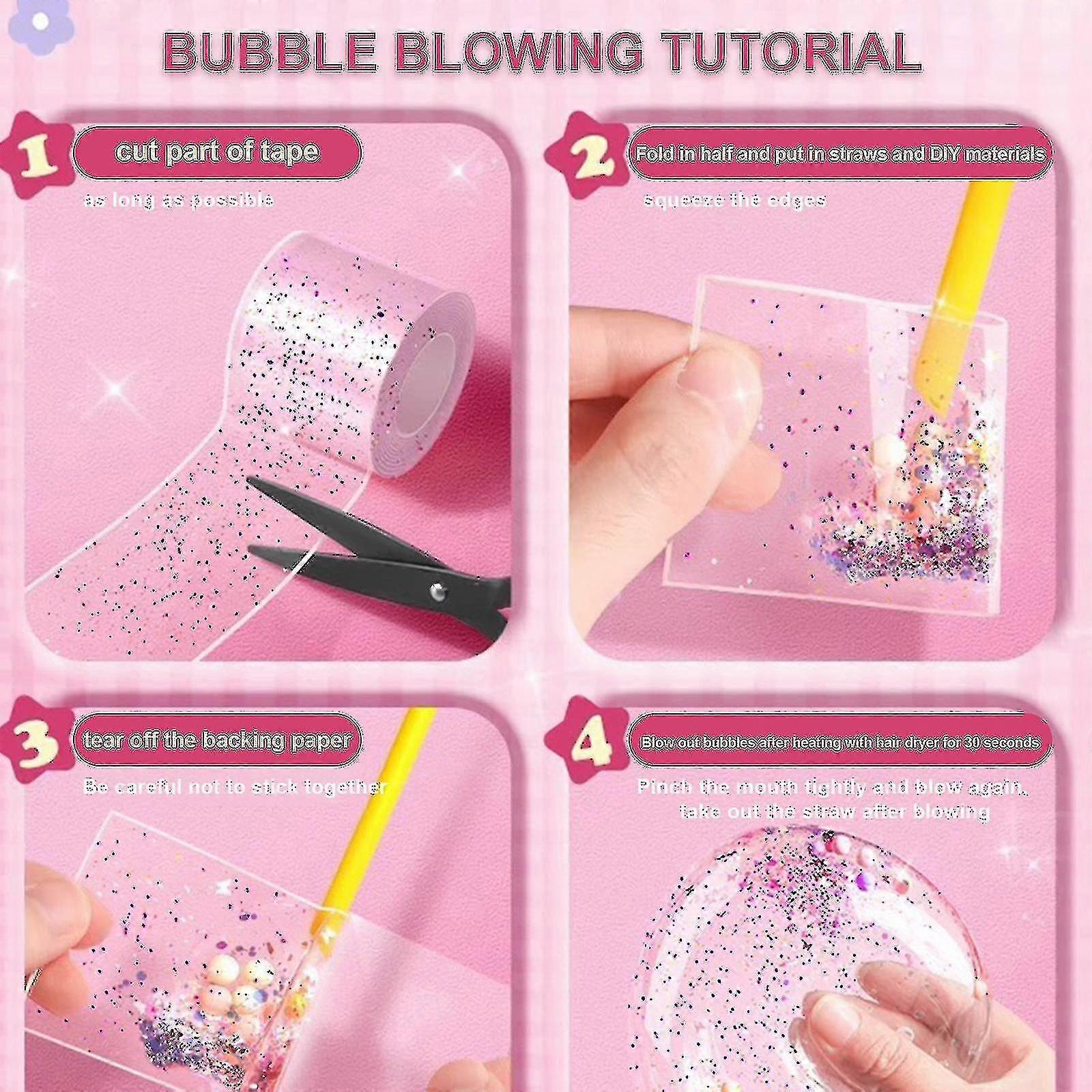 Nano Tape Bubble Kit für Kinder mit Video-Tutorial, doppelseitiger Klebegelgriff