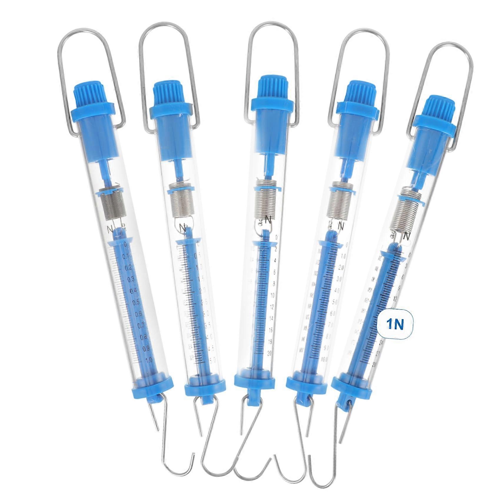 Pack of 5 Spring Dynamometer Laboratory Scales Experiment Tool Glass Blue