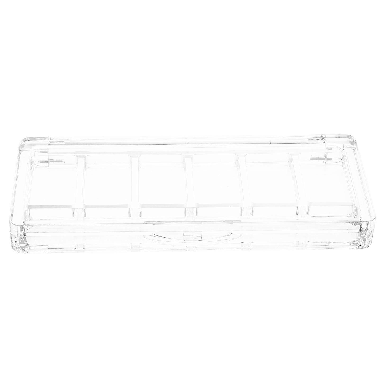 Clear 6 Compartment Eyeshadow Palette – Durable Transparent Makeup Organizer for Eyeshadow, Blush & Concealer, Travel & Everyday Use