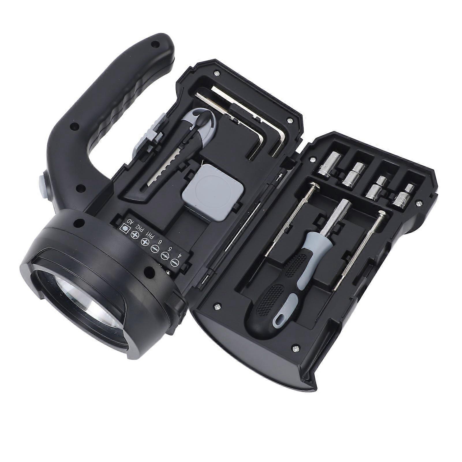 LED Flashlight Household Tool Kit Hardware Tools Set for Outdoor Home Work Lighting