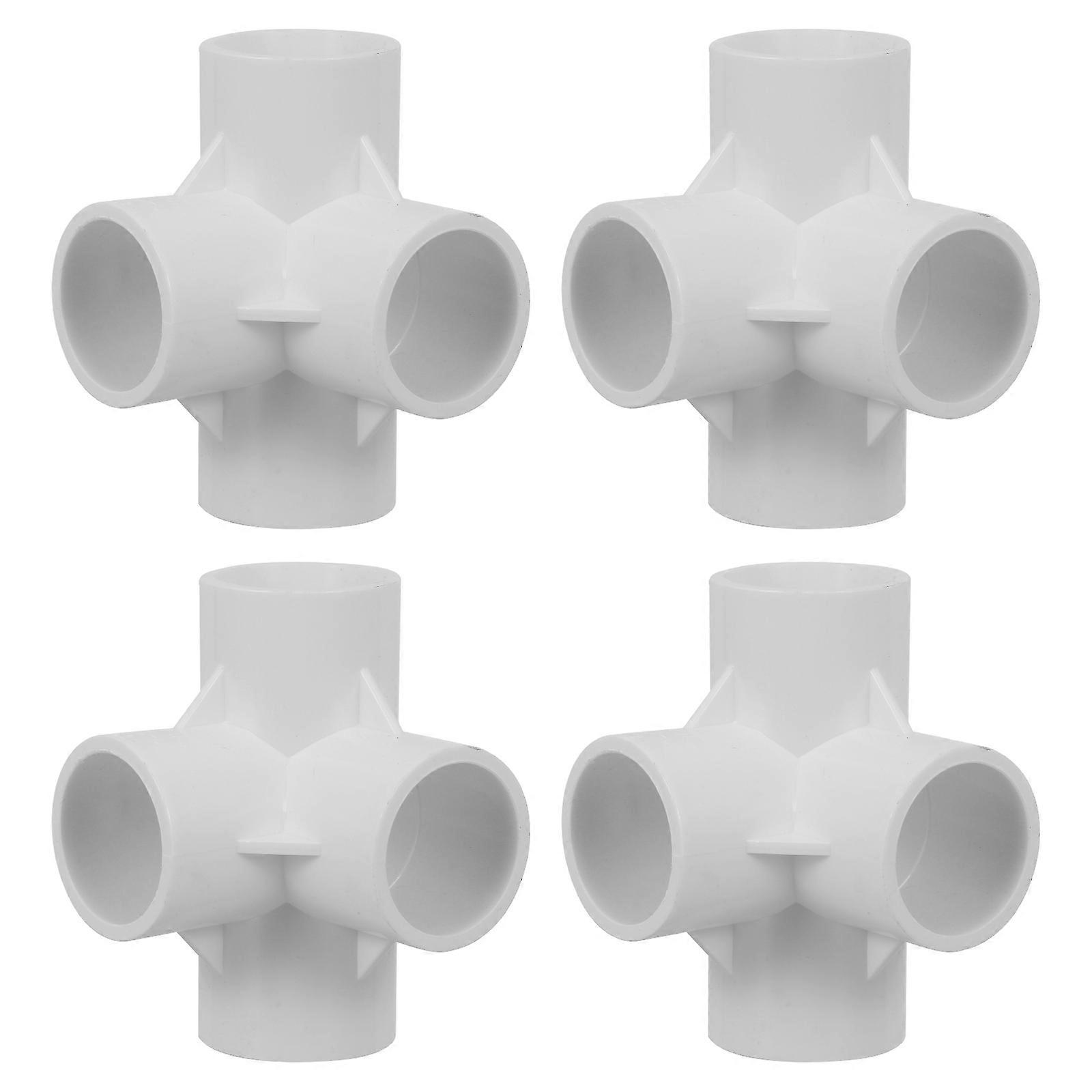 4pcs PVC Water Tube Connector Four Way Adapters Joint Fitting