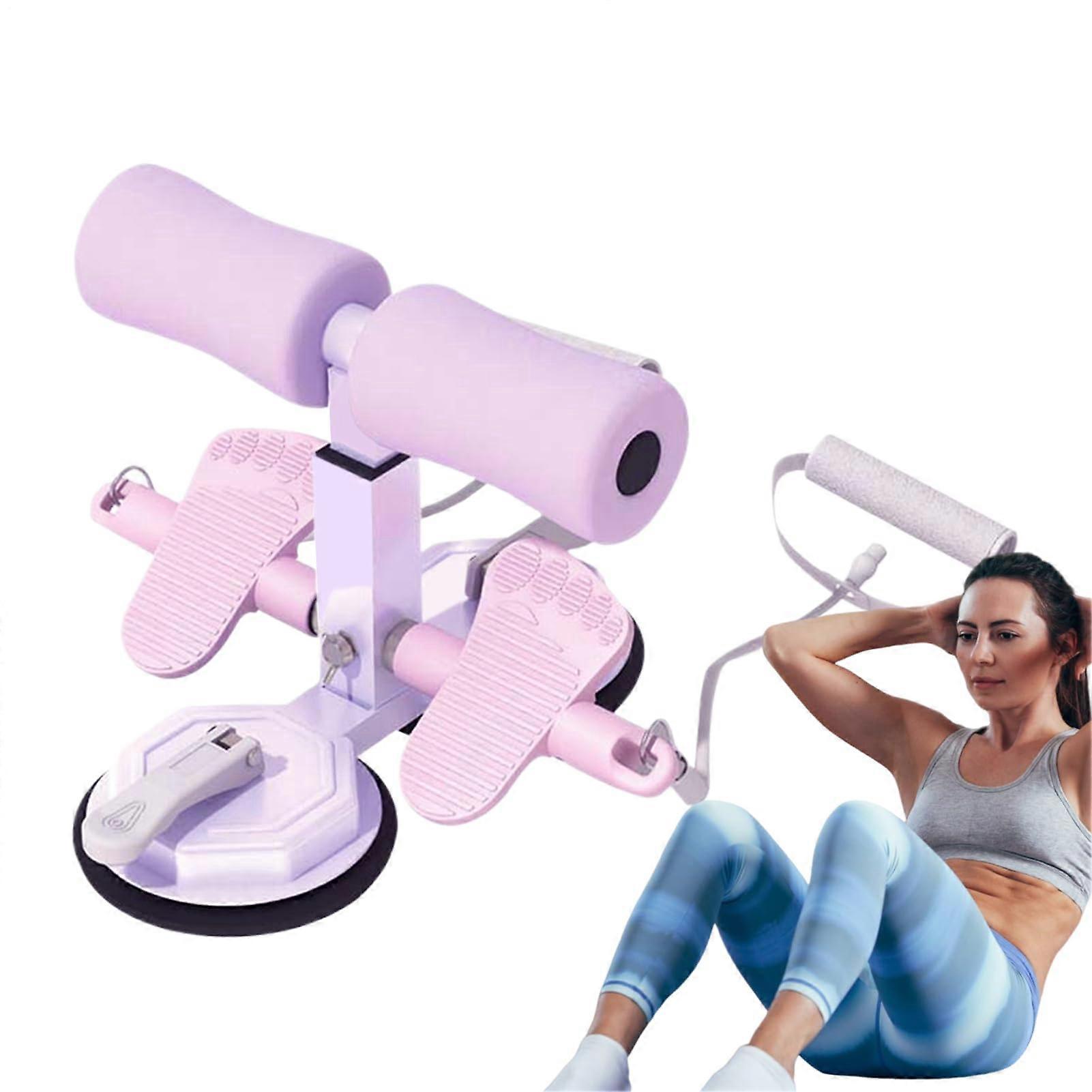 Sit-Up Bar Fußhalter – Adjustable Multi-Functional Sit-Up Assistant with 2 Suction Cups for Home Gym, Purple