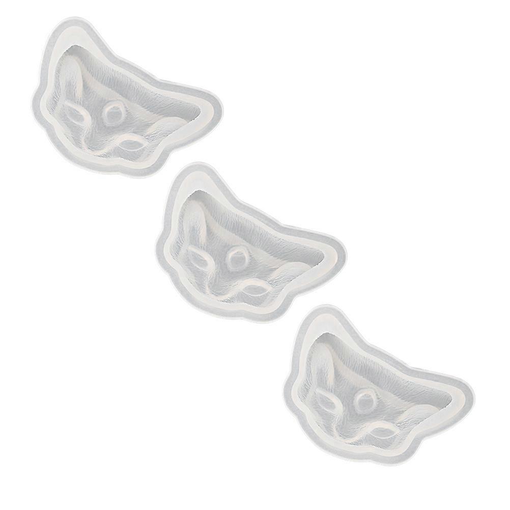 Resin Mold Silicone Mold Cat Diy Tools Epoxy Mold Devil Cat Head Craftsmen White 6Pcs