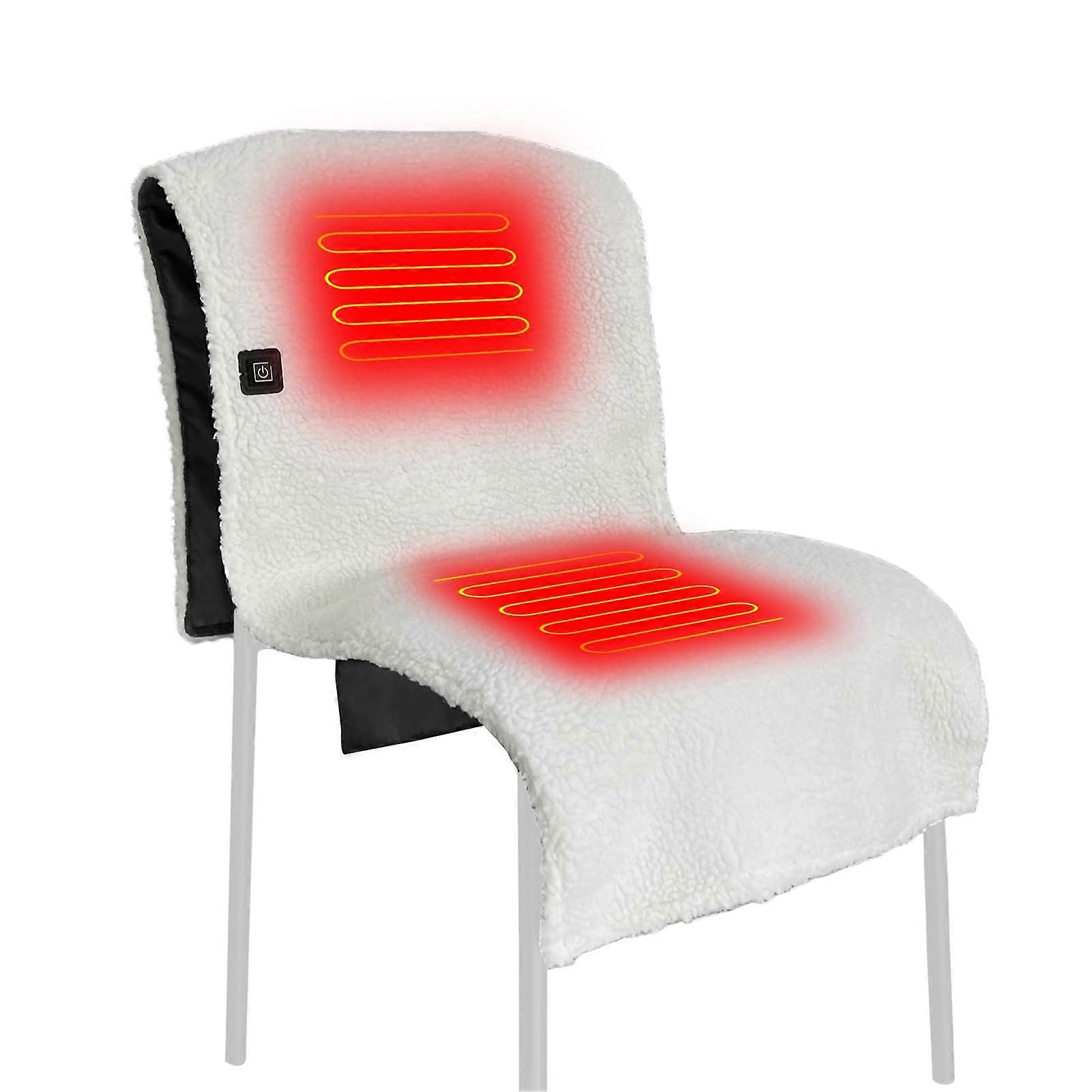 Electric Heated Sherpa Chair Pads, Temperature Adjustable Chair Mat for Chair, Sofa, Couch