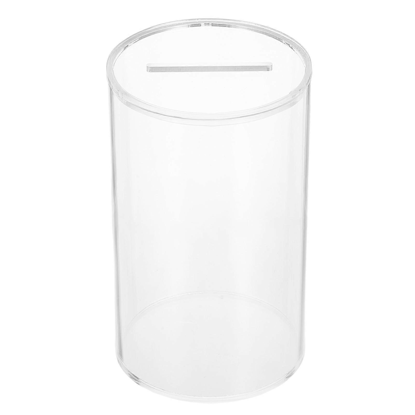 Money Saver Coin Jug Money Jar Coin Container For Adults Organizing Coins Cylinder Shape Transparent Acrylic 1Set