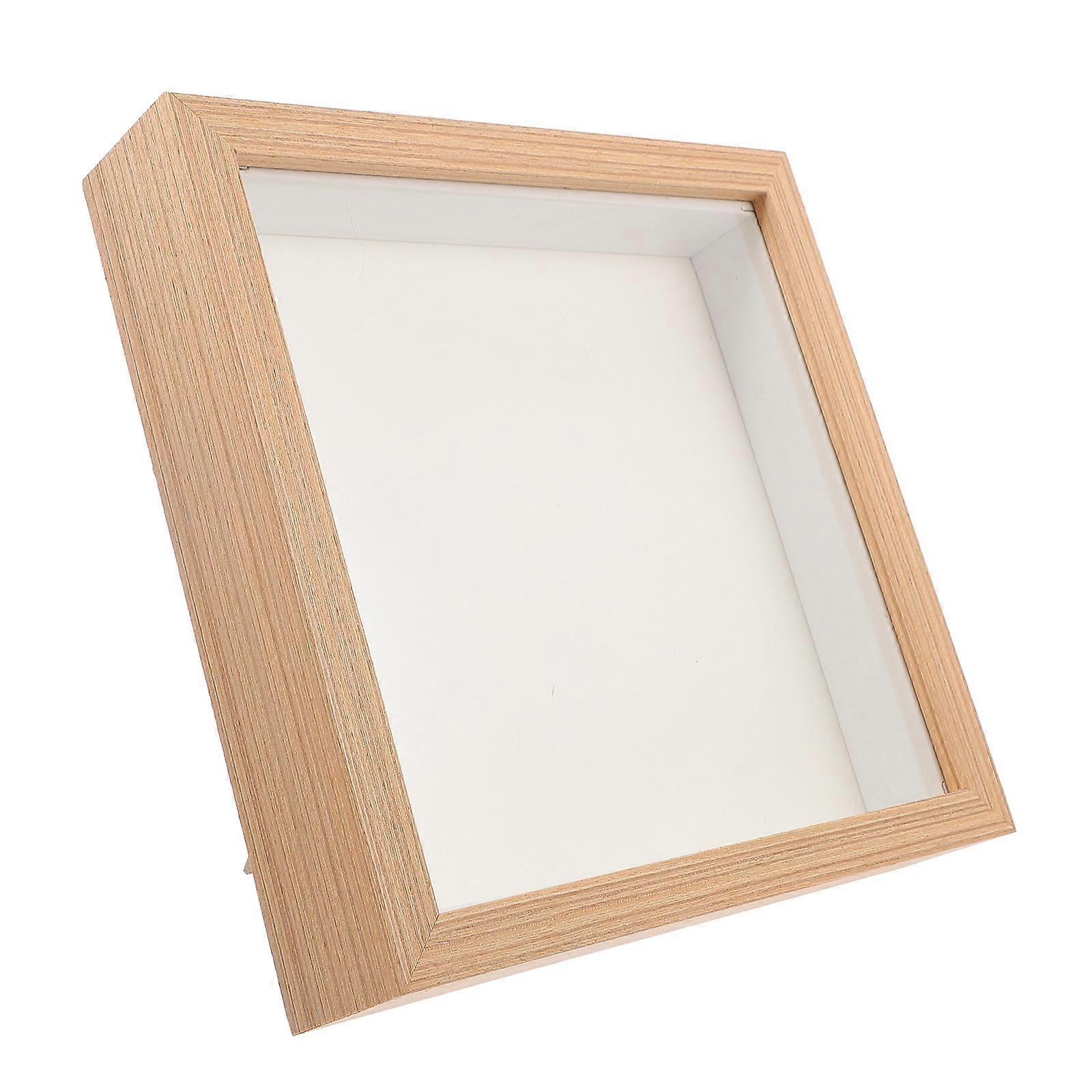 Sturdy Wooden Square Photo Frame for Wall or Desktop Display – Natural Wood Grain Finish, Ideal for Family Photos, Home Decor and Memorabilia