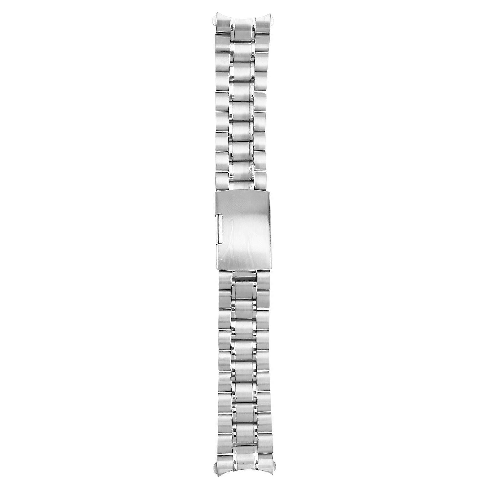 Curved End Watch Strap Metal Watch Bands Replacement Part for Men Women Daily Use 22mm Width 185mm Total Length 1Set