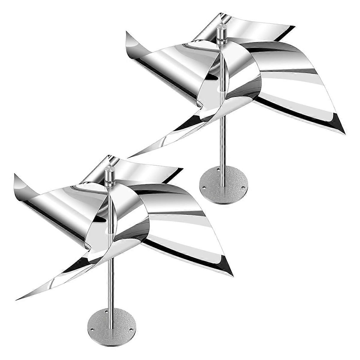 2 Pack Reflective Wind Powered Scare Devices, Weatherproof Reflective Deterrent for Outside,Protect