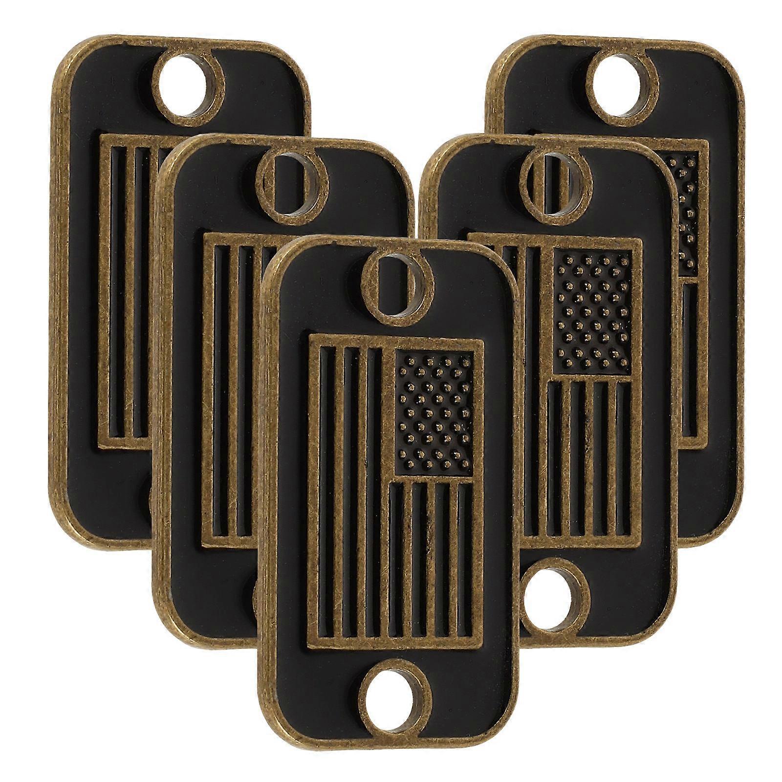 Shoelace Pendant Metal Accessories Rectangular Shape For Diy Projects And Keychains 5Pcs