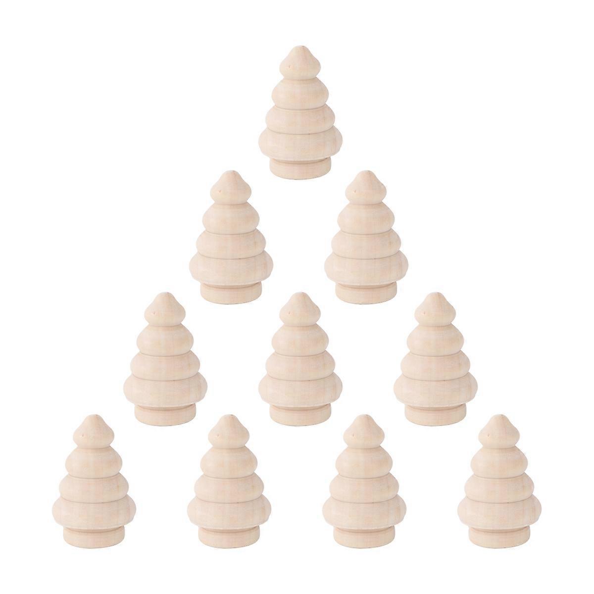Craft Ornaments Diy Paintable Decorative Christmas Tree Models For Kids Toys 5.70X2.70X2.70Cm 10Pcs