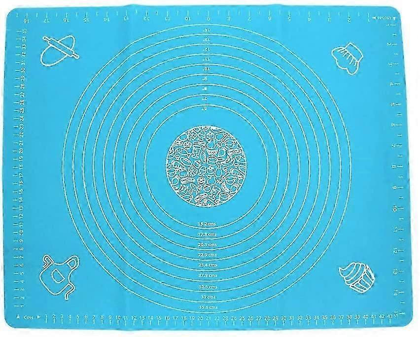 Non-slip silicone baking mat with blue measuring guide