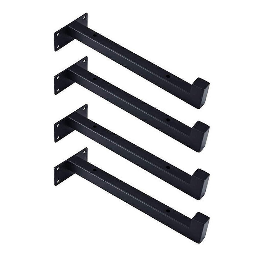 Black Iron Shelf Support Bracket for Home Storage and DIY 4 Pcs Heavy Duty