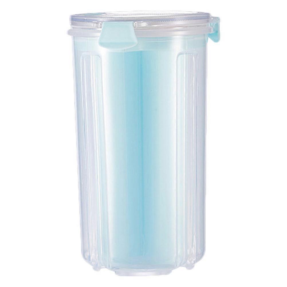 Compartment Storage Boxes Plastic Cereals Container Sealed Food Storage Blue 23.5x13x13cm Rectangular 1Set