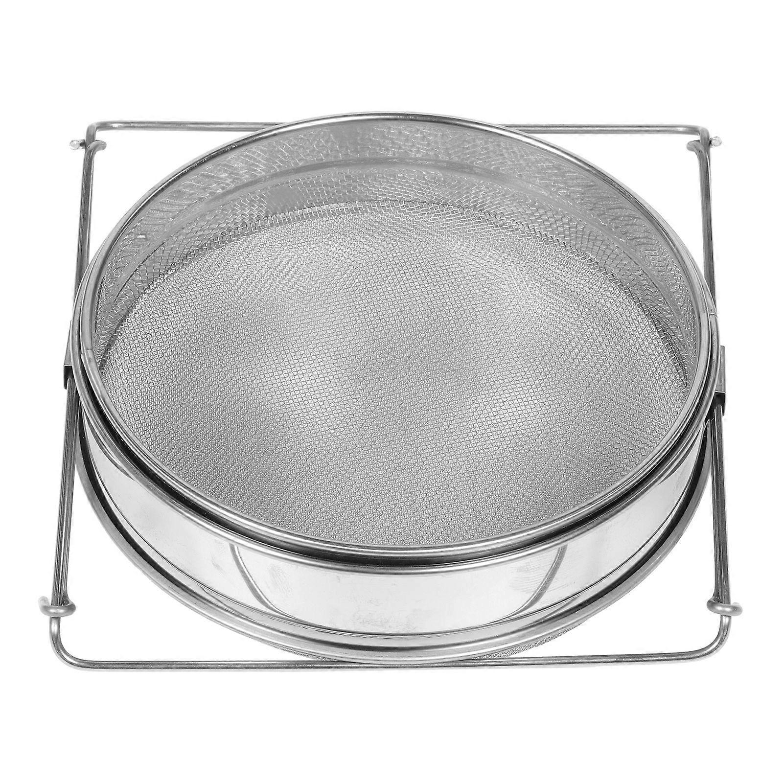1PC Haushaltsküche Doppelschicht-Honigfilter Edelstahl Mehlsieb