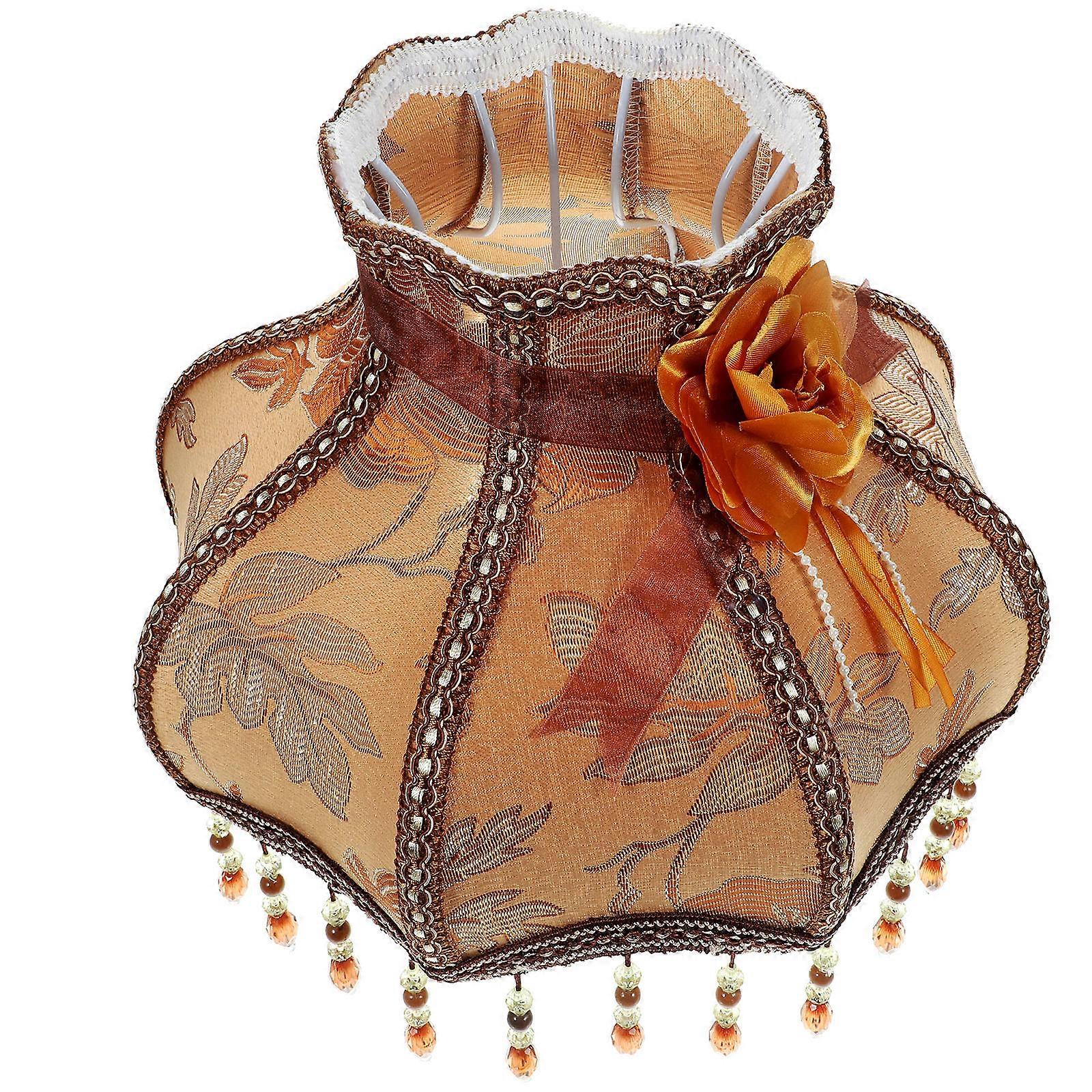 Fringed Lamp Shades Cloth Lampshade European Retro Decorative Diffuse Lighting Metal Material 1Pack