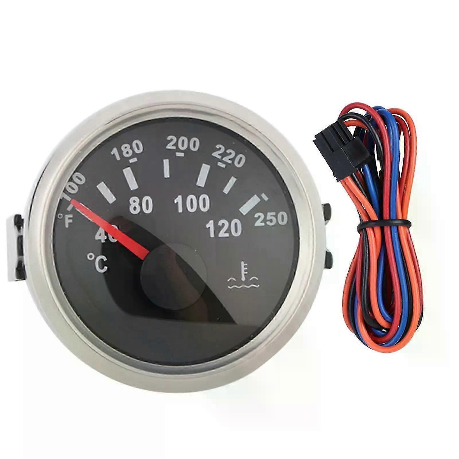 52mm/2in Marine Engine Water Temperature Gauge 40-120 Temp Meter for Boat RV Water Temperature Gauge Boat Water Temp Display m&y