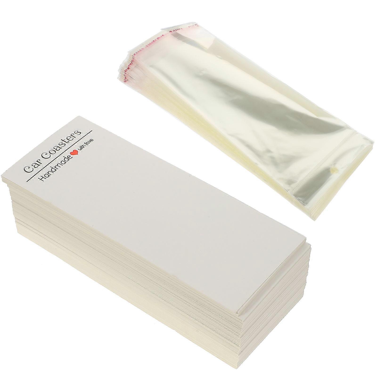 Packaging Coaster Cards Diy Crafts 100 Sets White Paper Presentation Elegant Style