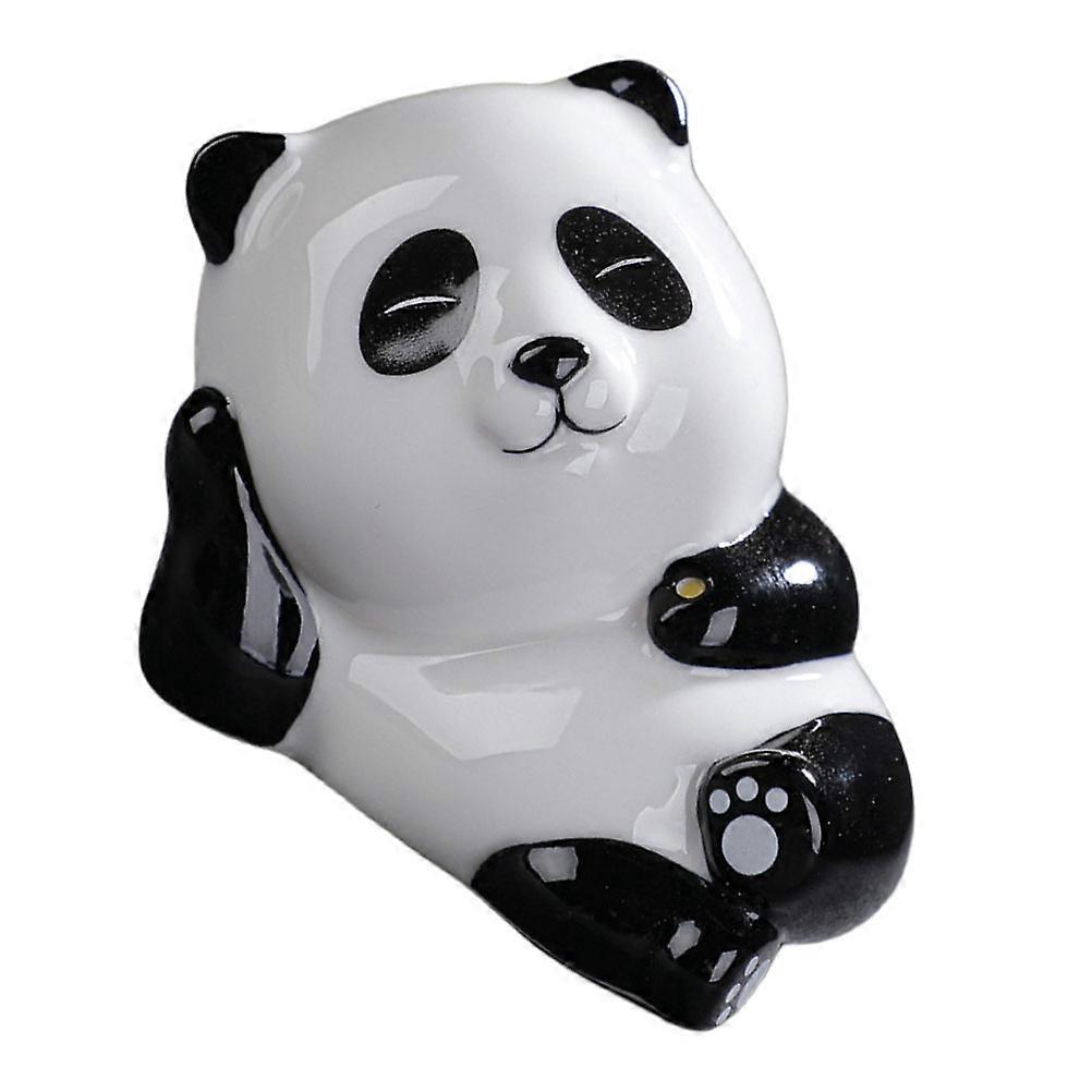 Panda Stand Small Ornaments Cartoon Panda Incense Holder Zen Lovers Ceramic 3.3X2.4X2.6in 1Pack