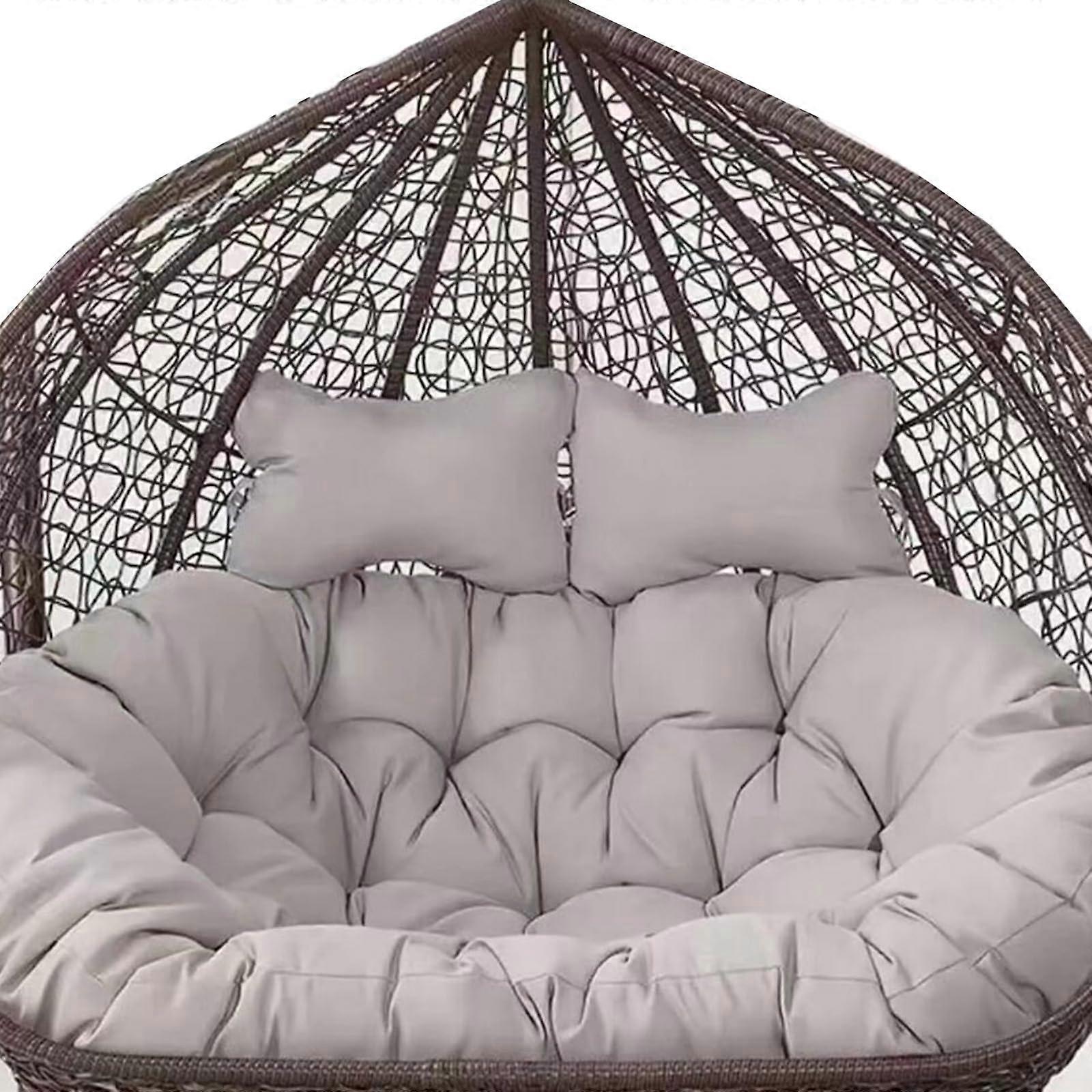 2 Person Double Basket Hanging Cushion Replacement Light Grey 170 x 120 cm Lightgrey 170X120CM